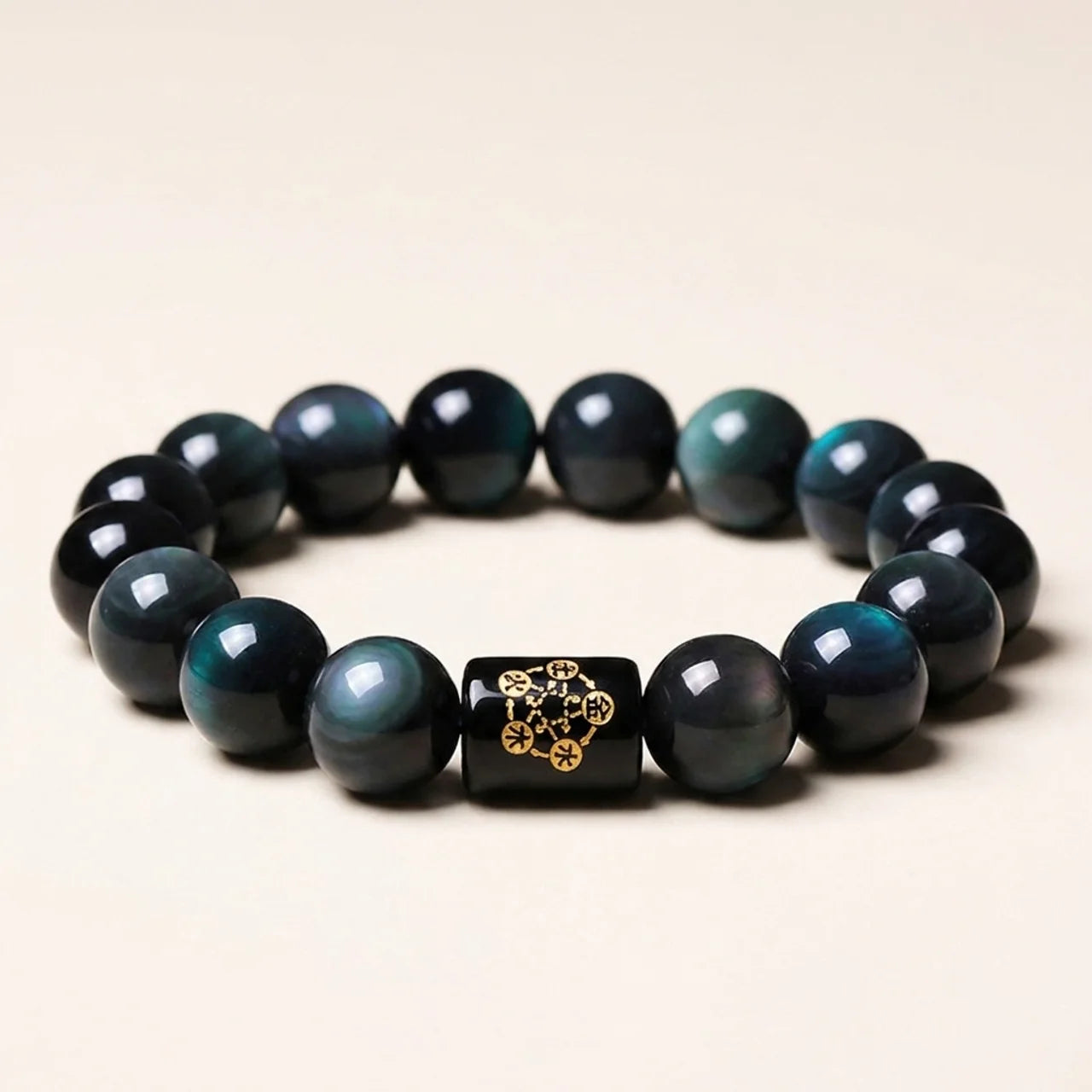 Natural Rainbow Obsidian Beaded Bracelet
