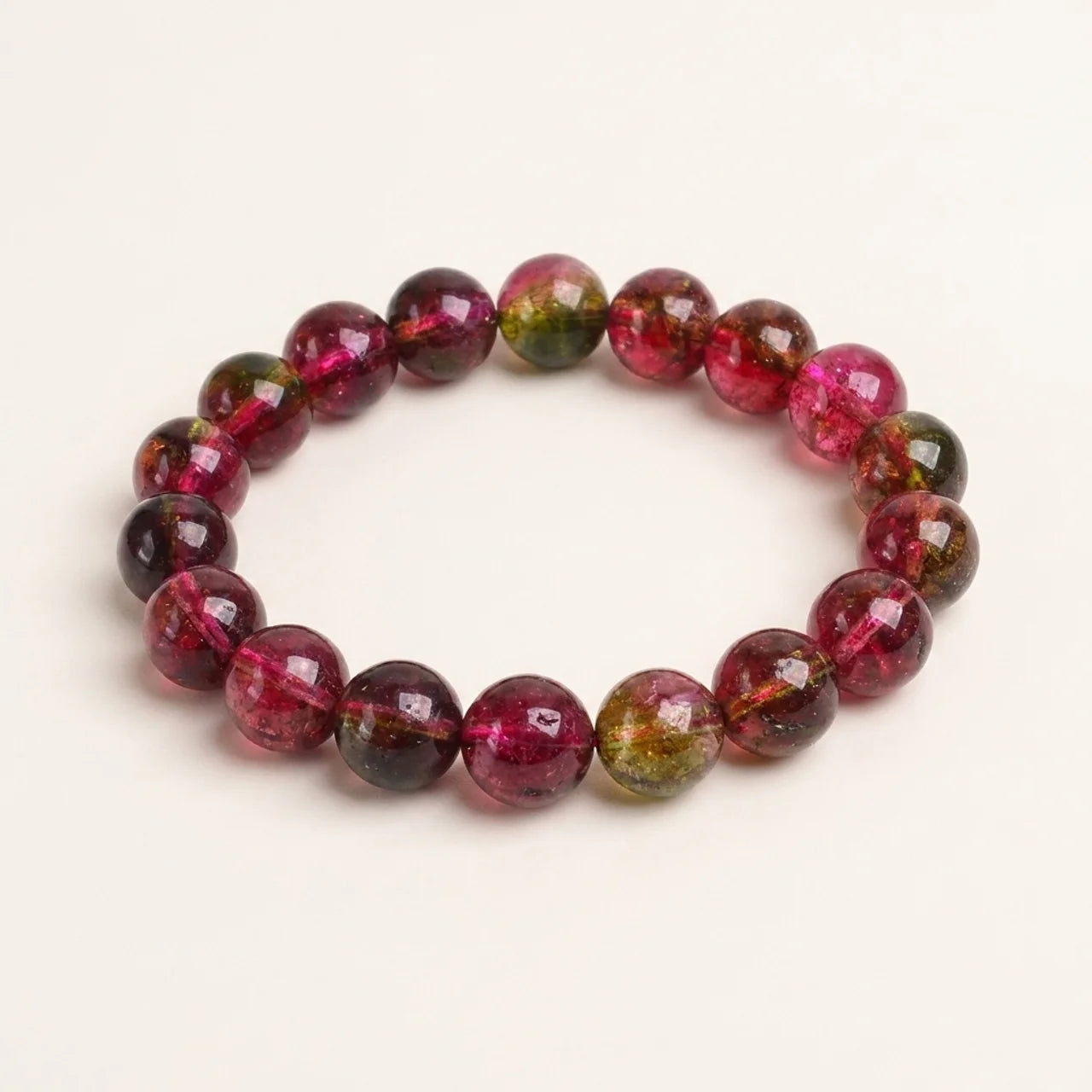 Natural Rainbow Tourmaline Beaded Bracelet