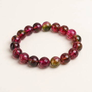 Natural Rainbow Tourmaline Beaded Bracelet