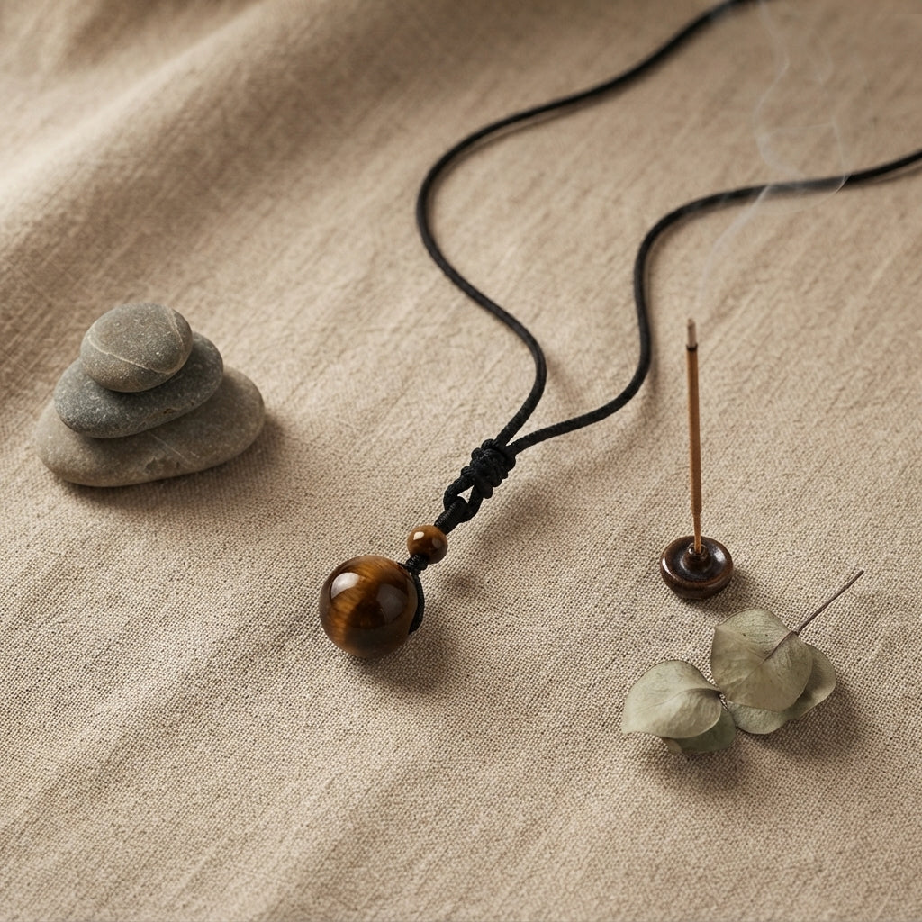 Natural Red Tiger Eye Protection Necklace