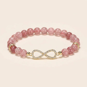 Natural Strawberry Quartz Beaded Bracelet