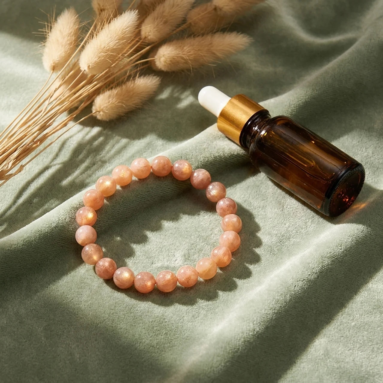 Natural Sunstone Beaded Bracelet