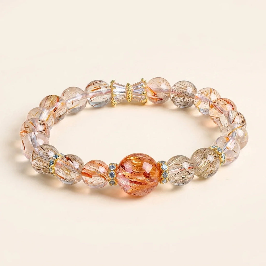 Natural Super Seven Crystal Beaded Bracelet