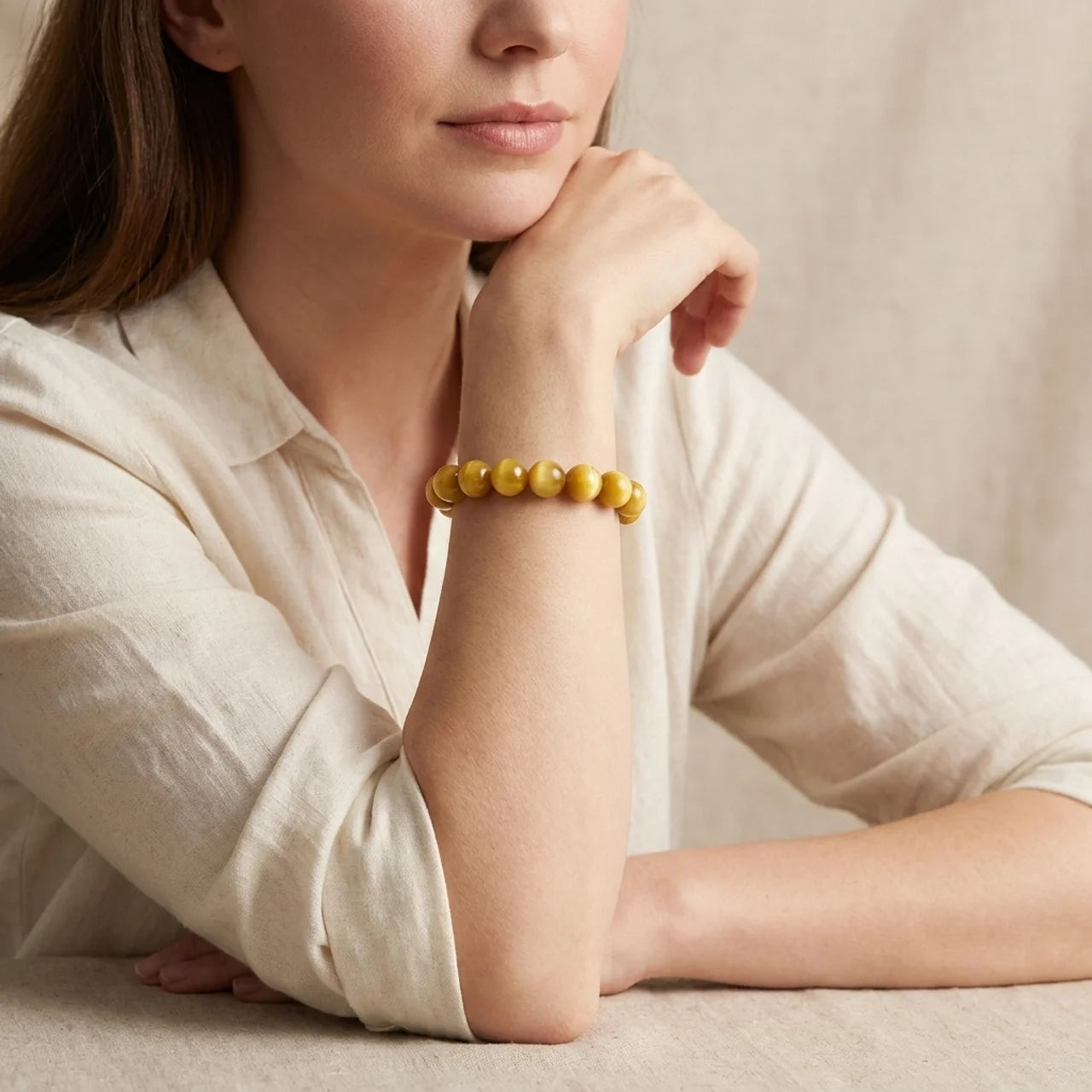 Natural Tiger Eye Bead Bracelet