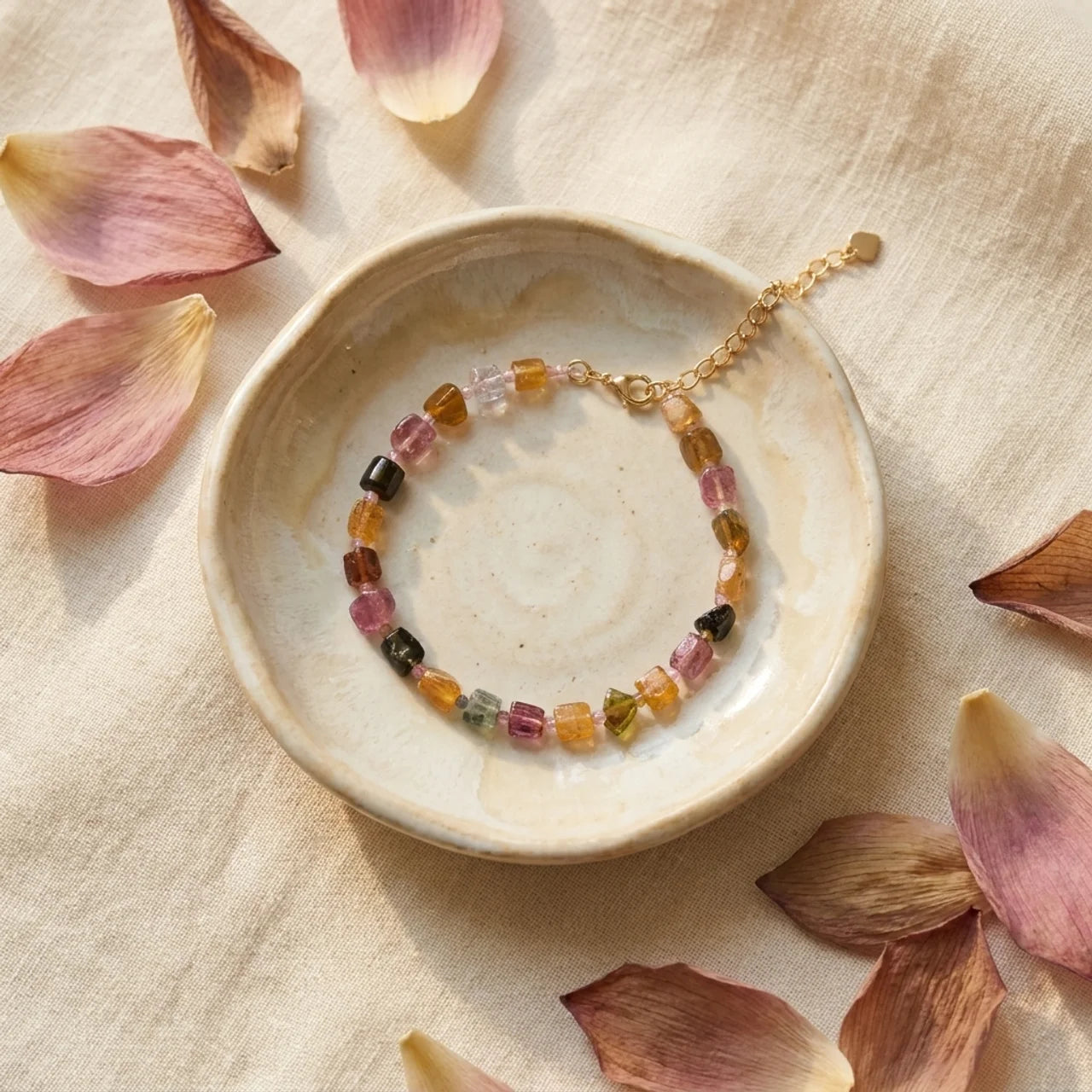 Natural Tourmaline Nugget Bead Bracelet