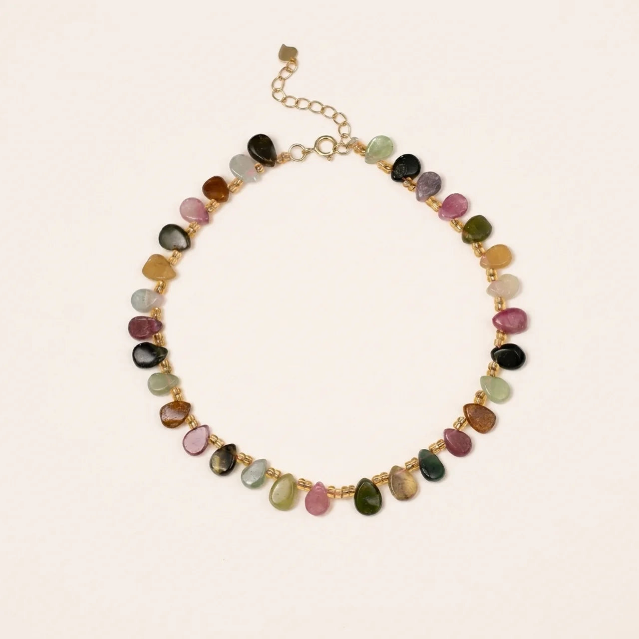 Natural Tourmaline Teardrop Bead Bracelet
