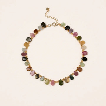 Natural Tourmaline Teardrop Bead Bracelet