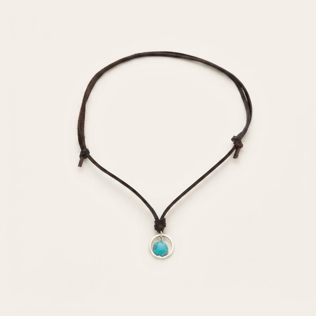 Natural Turquoise Protection Pendant Necklace