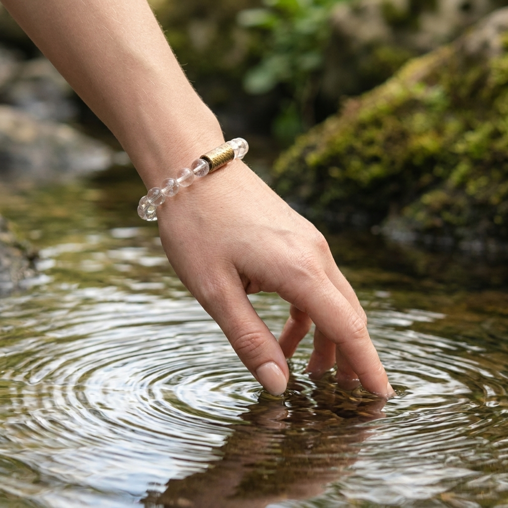 Natürliches Weißkristall Armband