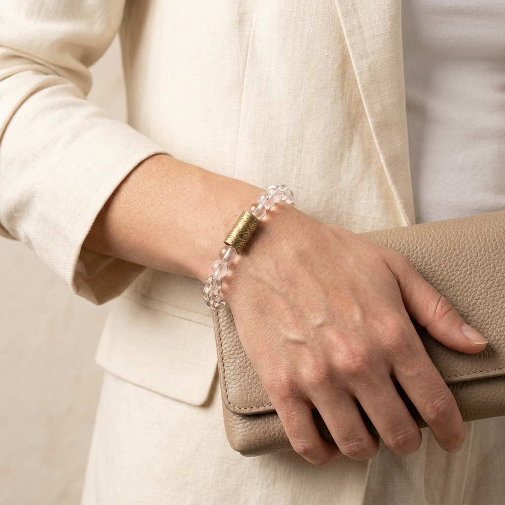 Natürliches Weißkristall Armband