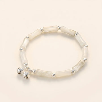 Natural White Jade Bamboo Bell Charm Bracelet