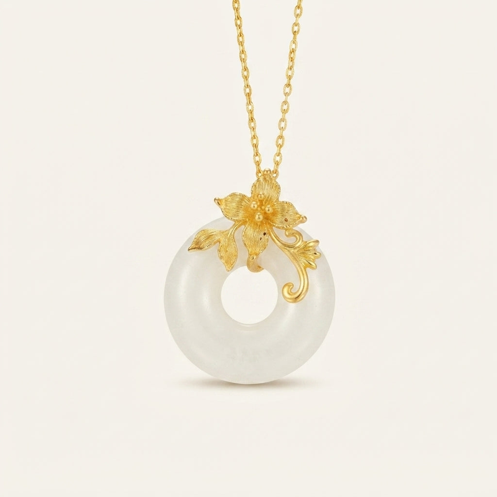Natural White Jade Calm Beads Necklace