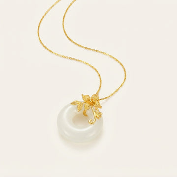 Natural White Jade Calm Beads Necklace