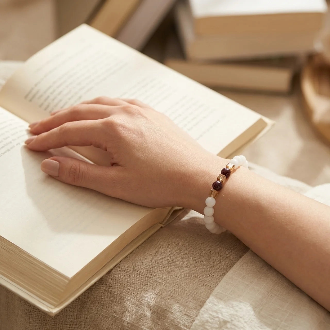 Natural White Jade Protection Bracelet