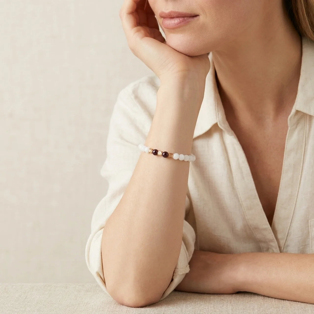 Natural White Jade Protection Bracelet