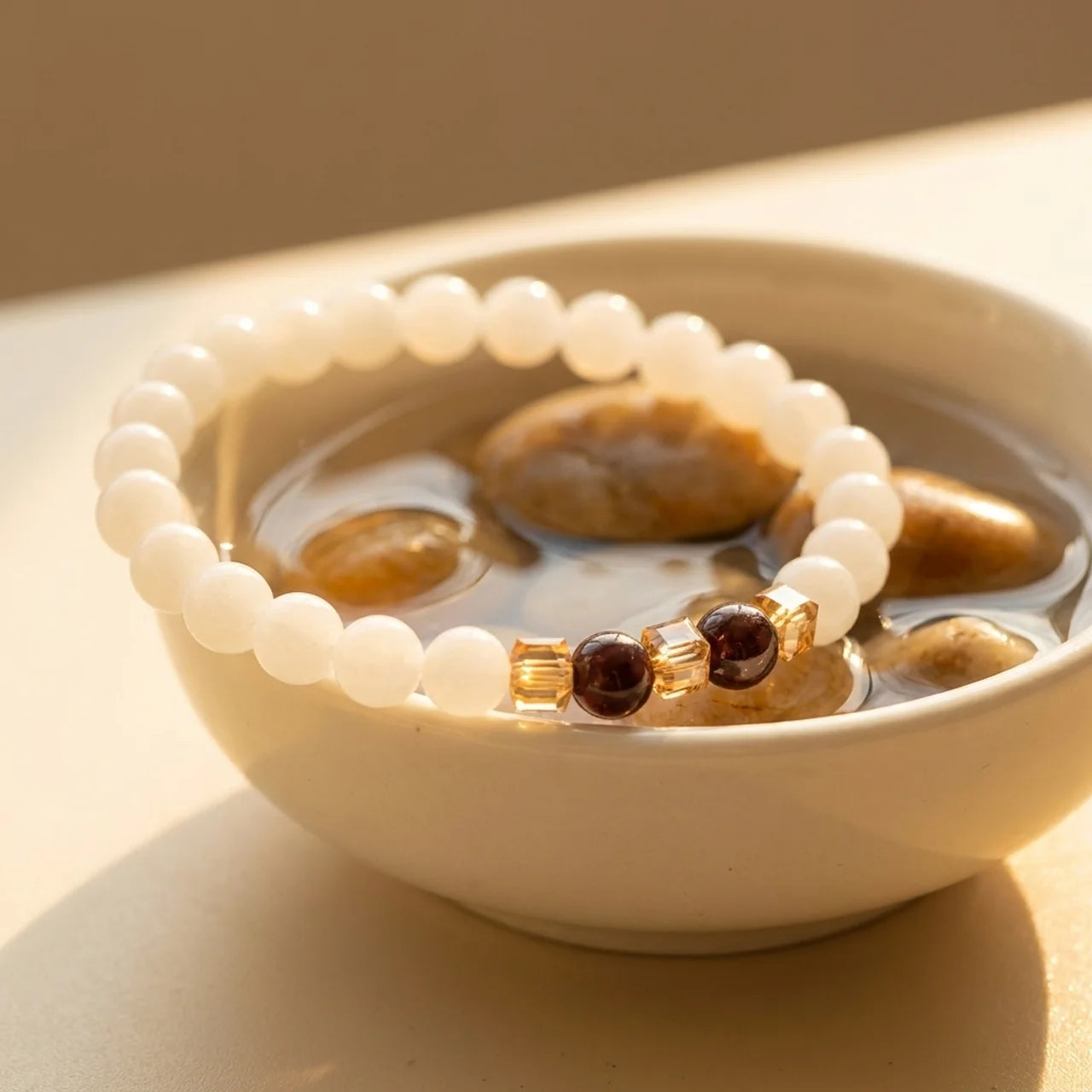 Natural White Jade Protection Bracelet