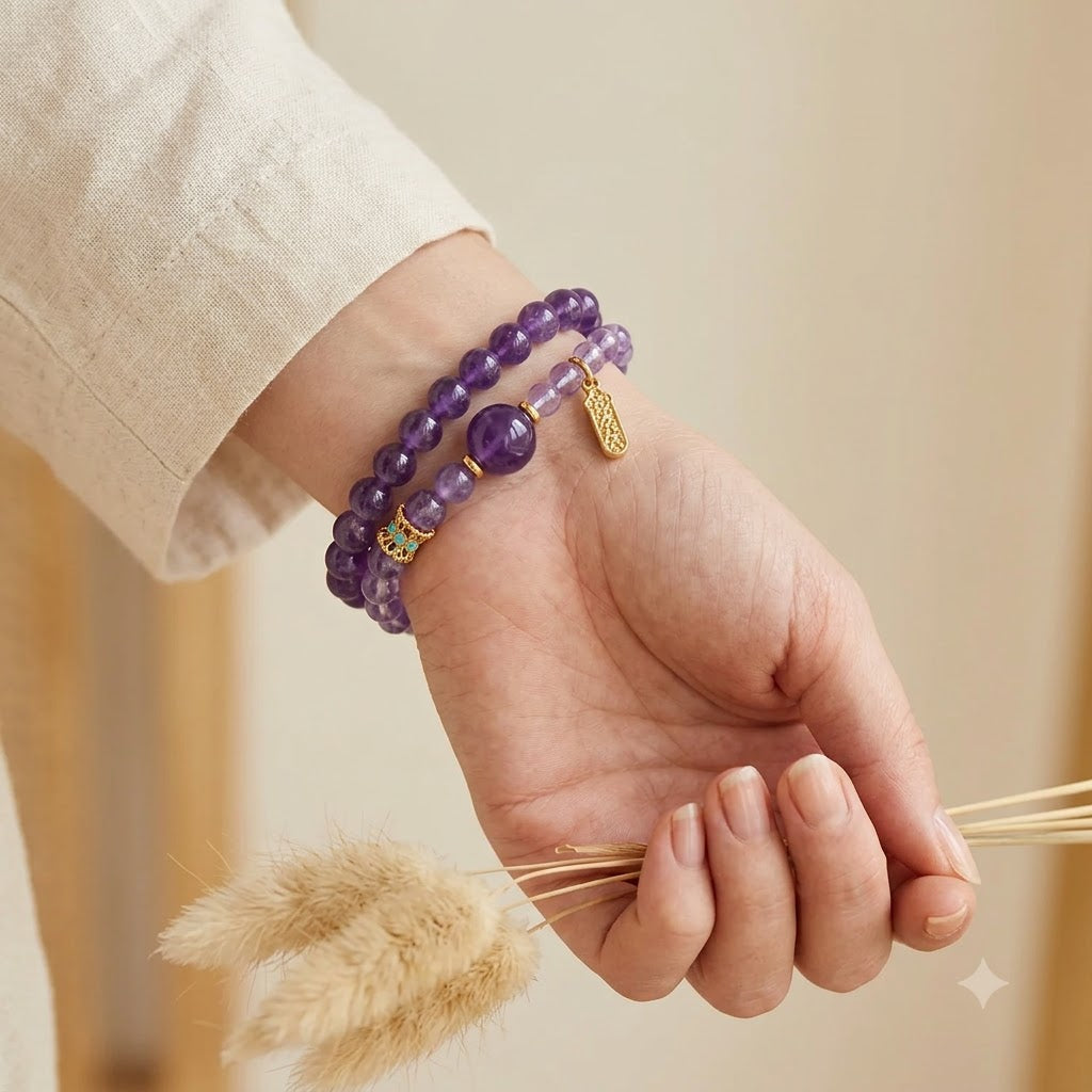 Natural Amethyst Wrap Bracelet
