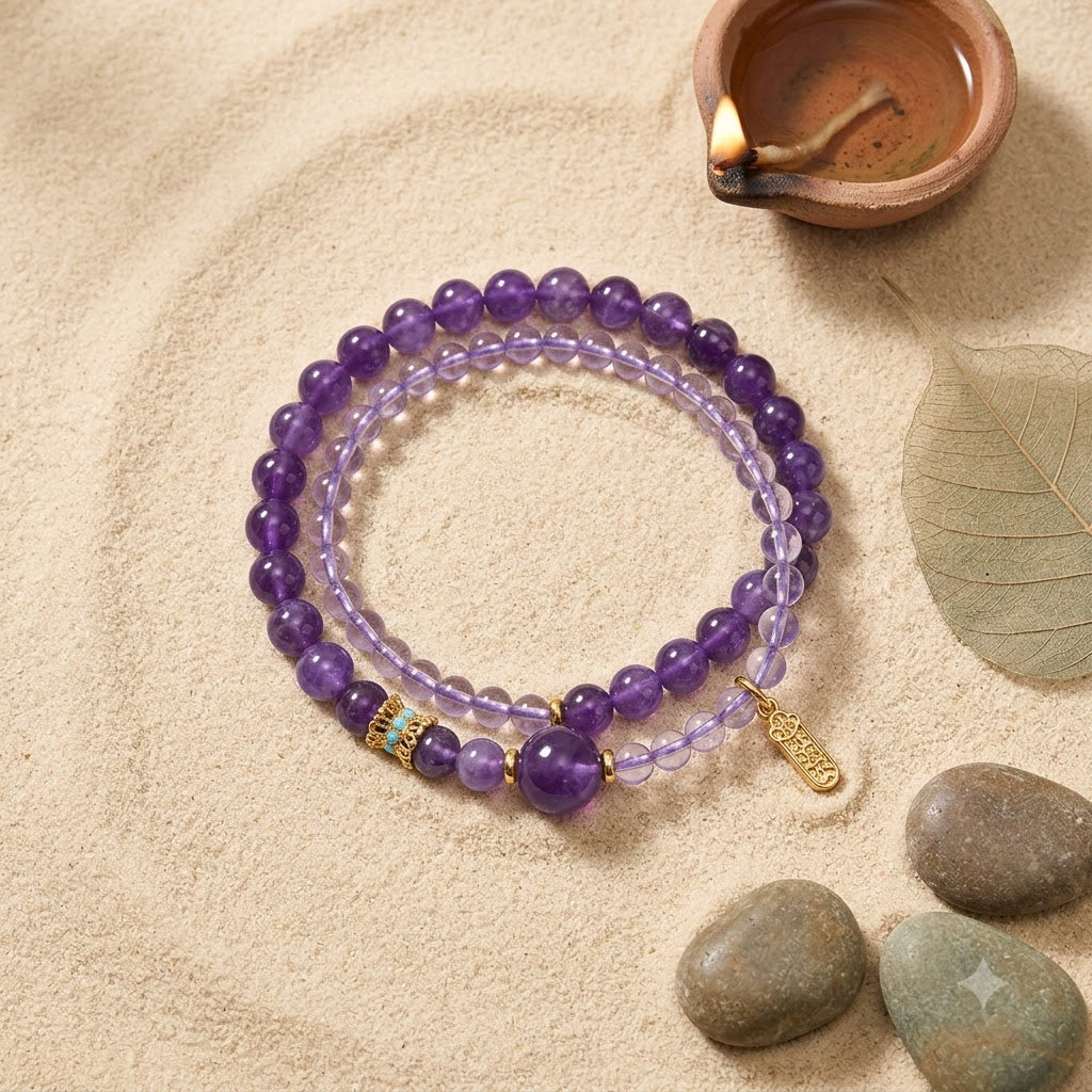 Natural Amethyst Wrap Bracelet
