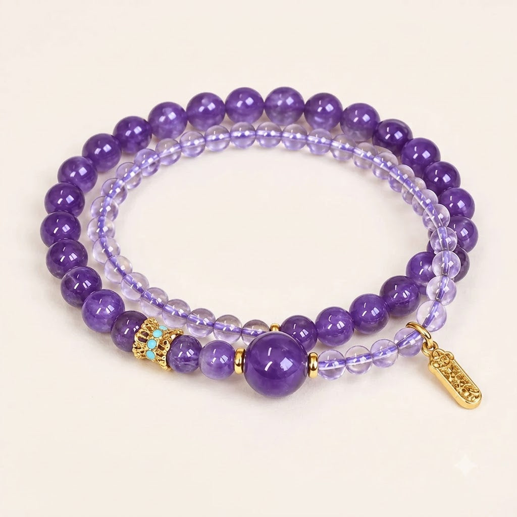 Natural Amethyst Wrap Bracelet