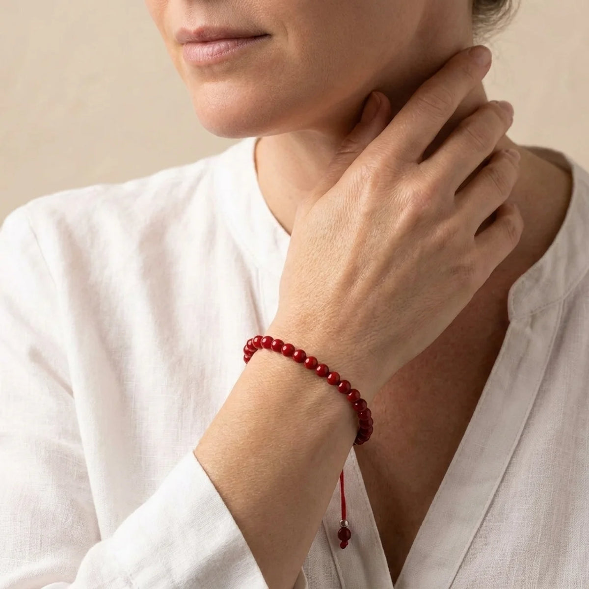 Zinnober Roter Faden Armband Fußkettchen