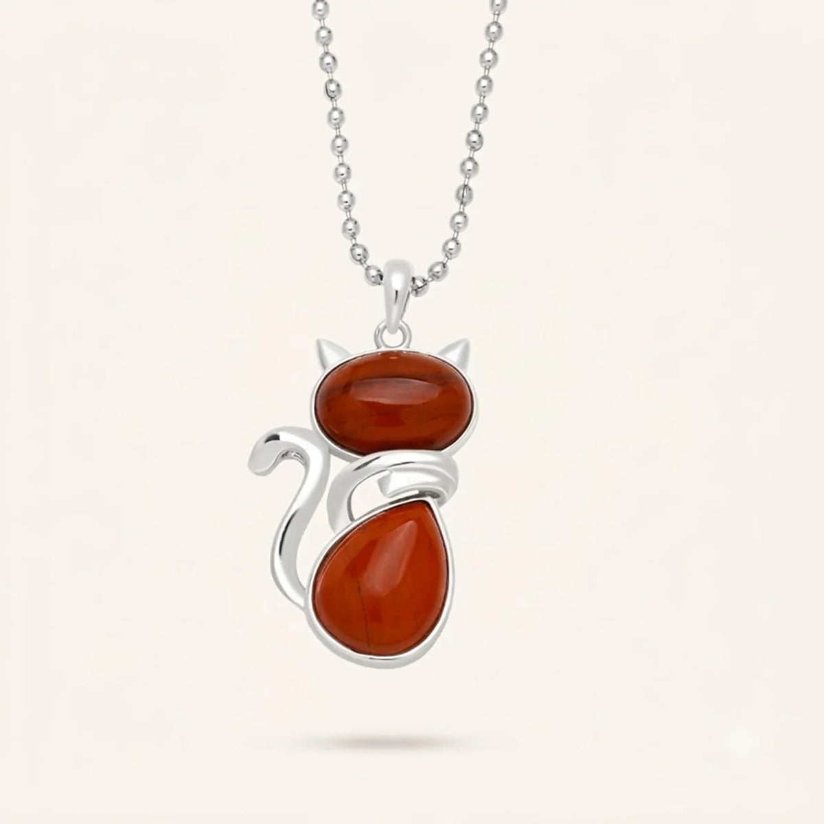 Collier Pendentif Chat Mignon en Cristal Naturel