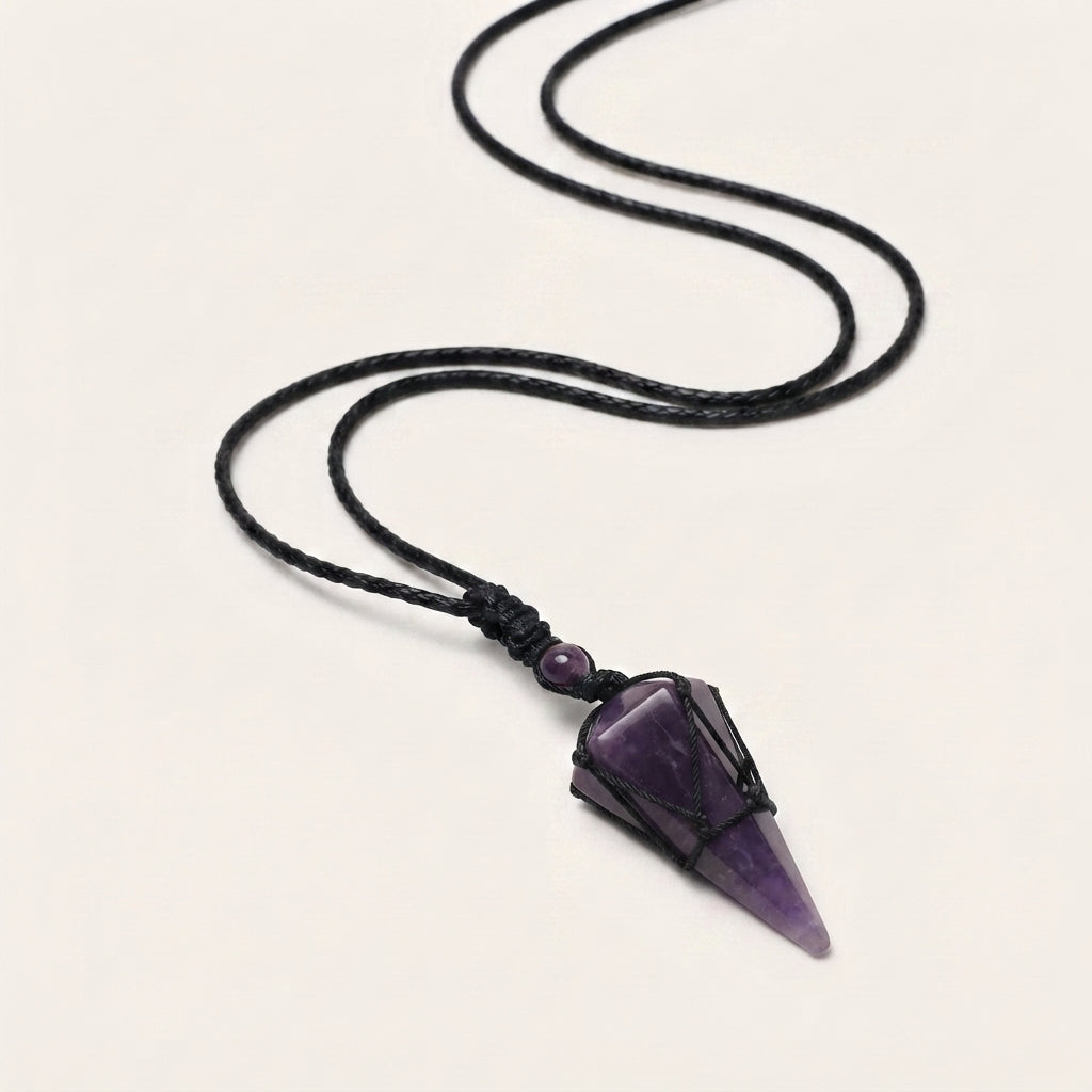 Natural Crystal Point Pendant Necklace
