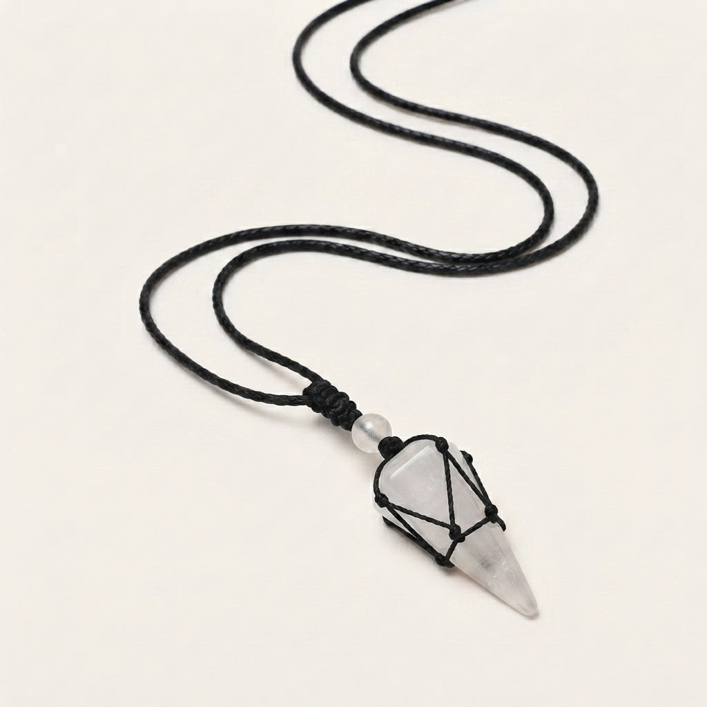 Natural Crystal Point Pendant Necklace