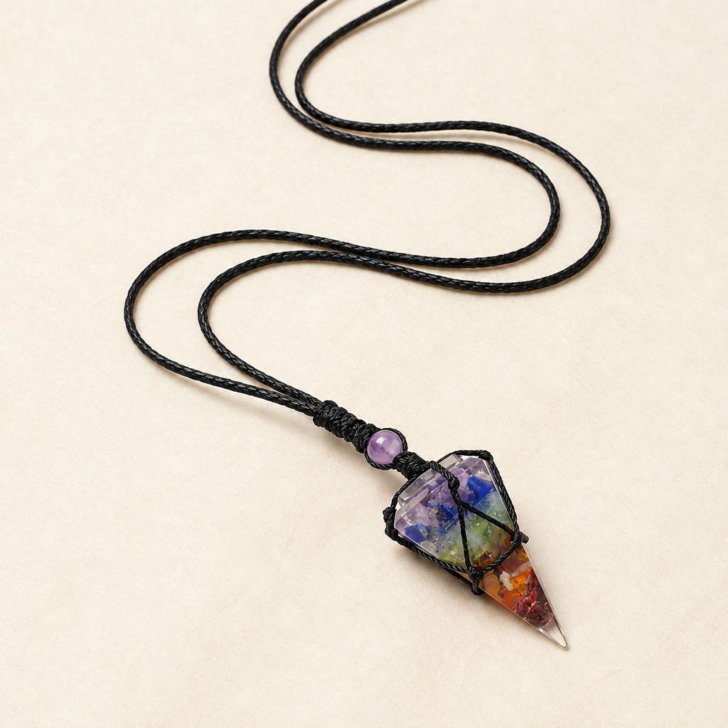 Collier Pendentif Pointe de Cristal Naturelle