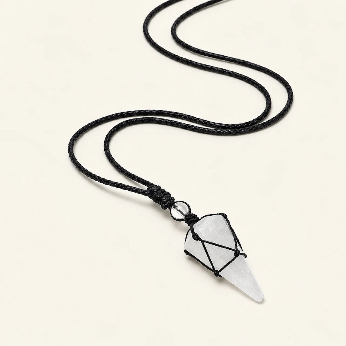 Collier Pendentif Pointe de Cristal Naturelle