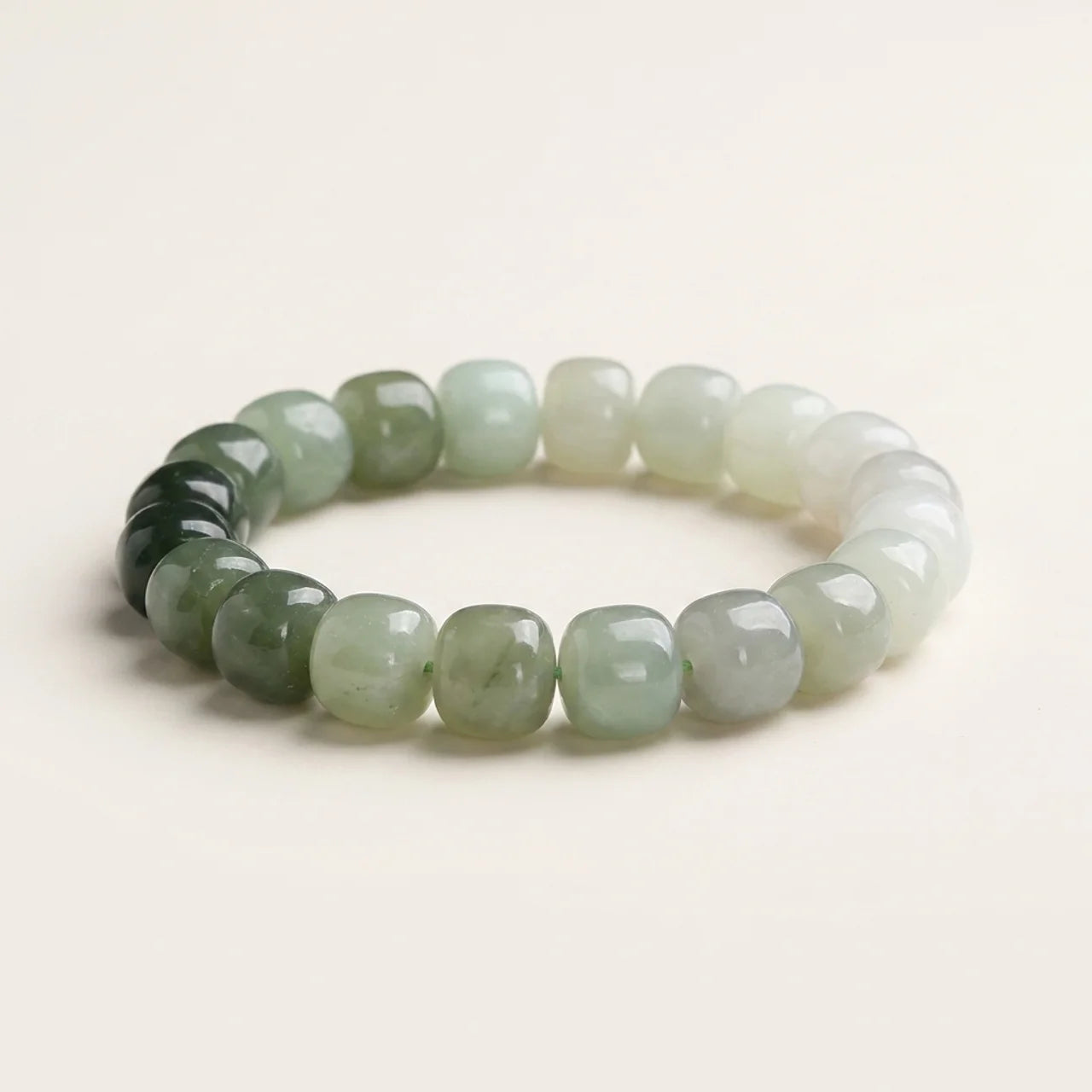 Natural Gradient Jade Beaded Bracelet