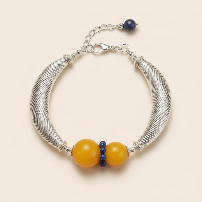 Natural Jade Curved Tube Bracelet