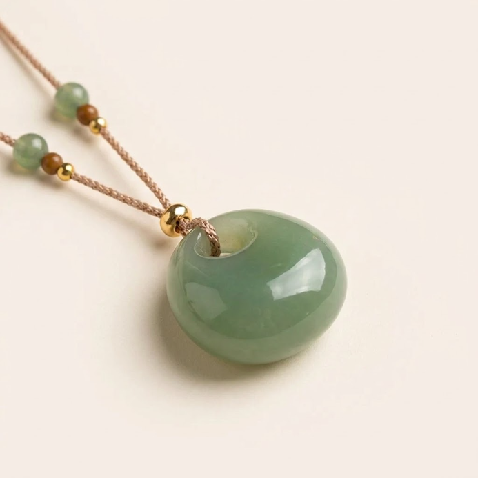 Natürliche Jade Glück Halskette mit Anhänger