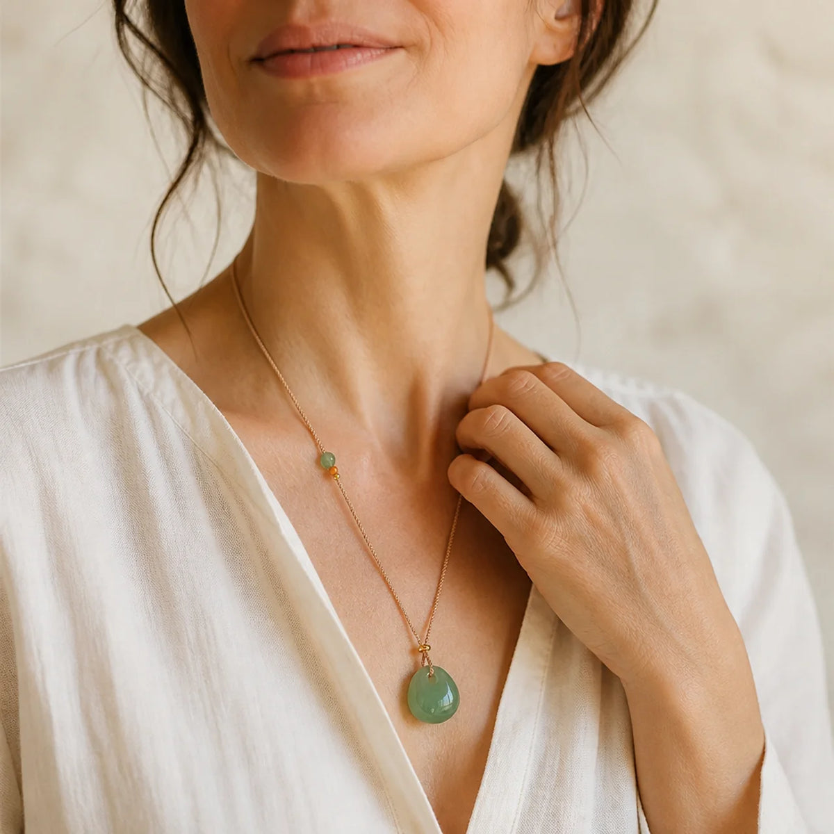 Natürliche Jade Glück Halskette mit Anhänger