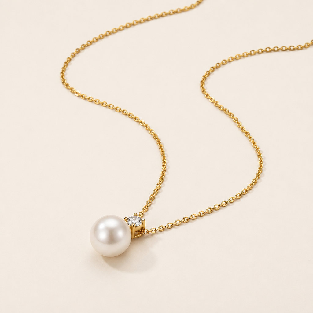 Halsband med lyckopärla av naturlig jade
