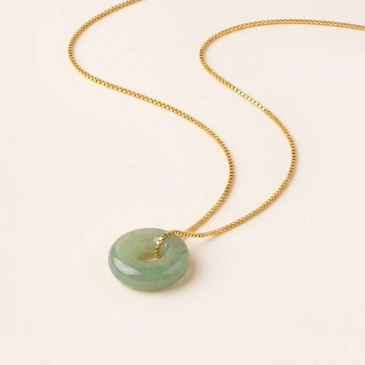 Natural Jade Ping An Kou Pendant Necklace