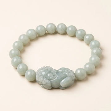 Pixiu-armband med naturlig grön jade