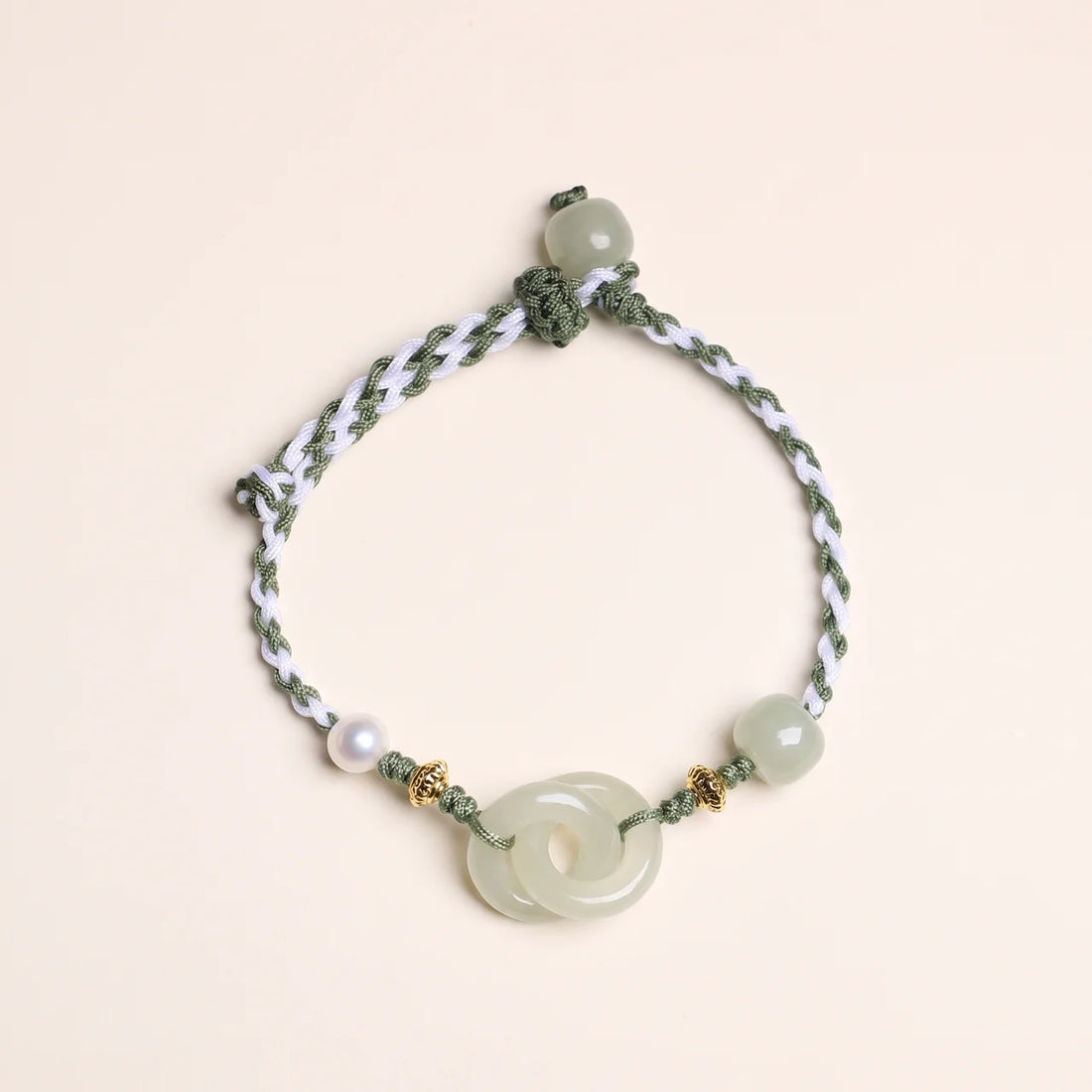 Natural Jade Red String Peace Buckle Bracelet