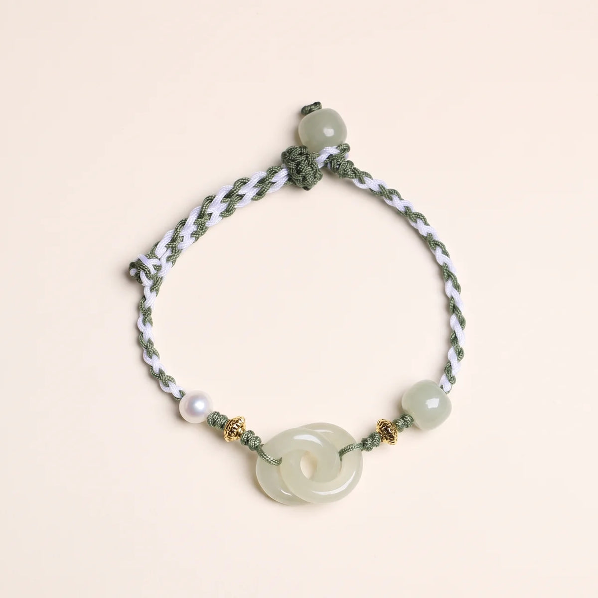 Natural Jade Red String Peace Buckle Bracelet