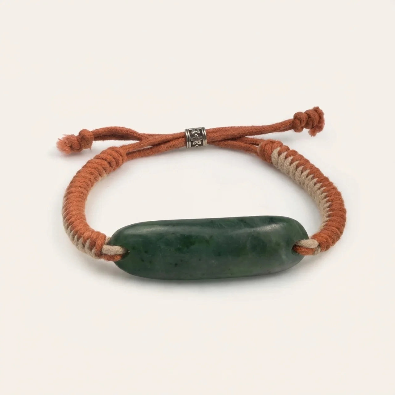 Natural Nephrite Jade Curved Bar Bracelet