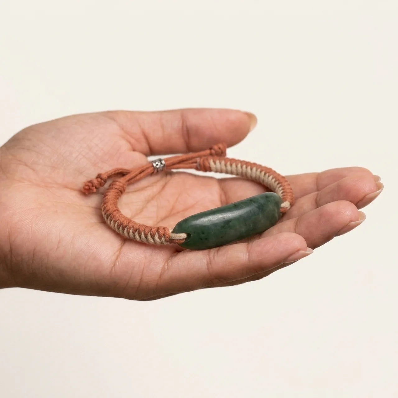 Natural Nephrite Jade Curved Bar Bracelet