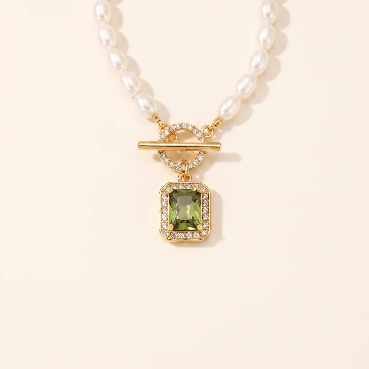 Natural Pearl Zircon Wealth Pendant Necklace