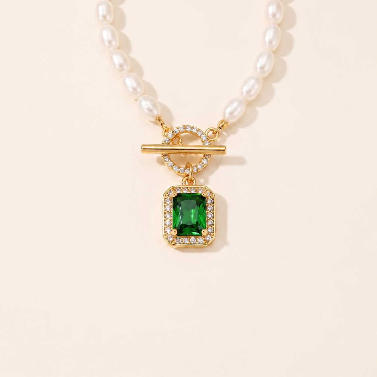 Natural Pearl Zircon Wealth Pendant Necklace