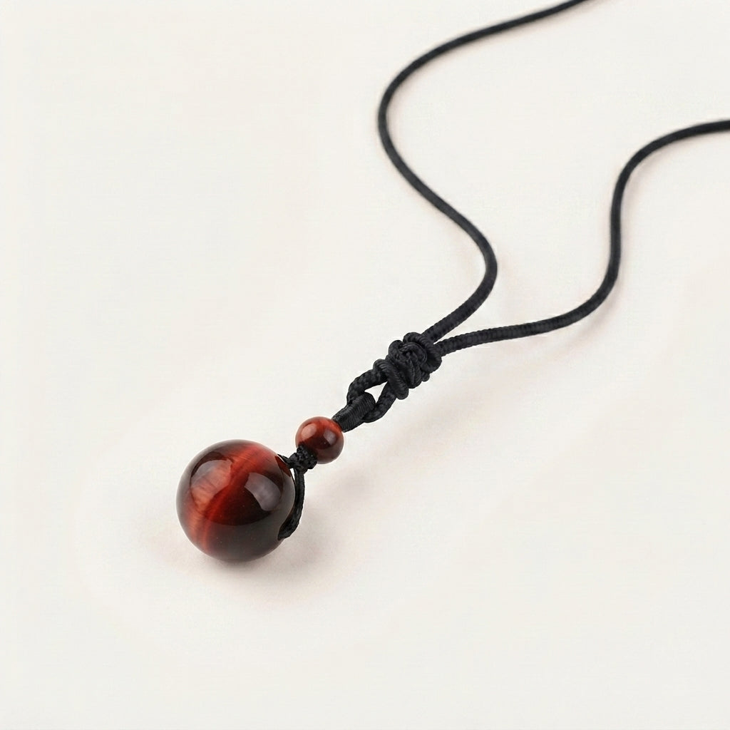 Natural Red Tiger Eye Protection Necklace