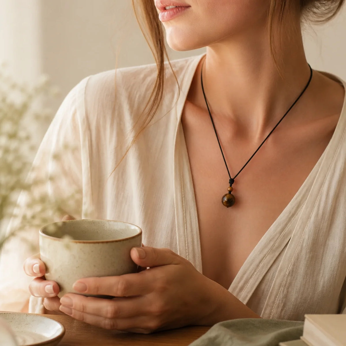 Natural Red Tiger Eye Protection Necklace