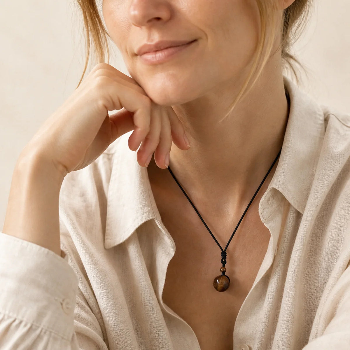 Natural Red Tiger Eye Protection Necklace