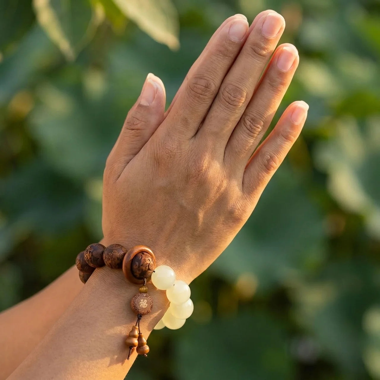 Natural Rosewood Pixiu Fu Character Bracelet