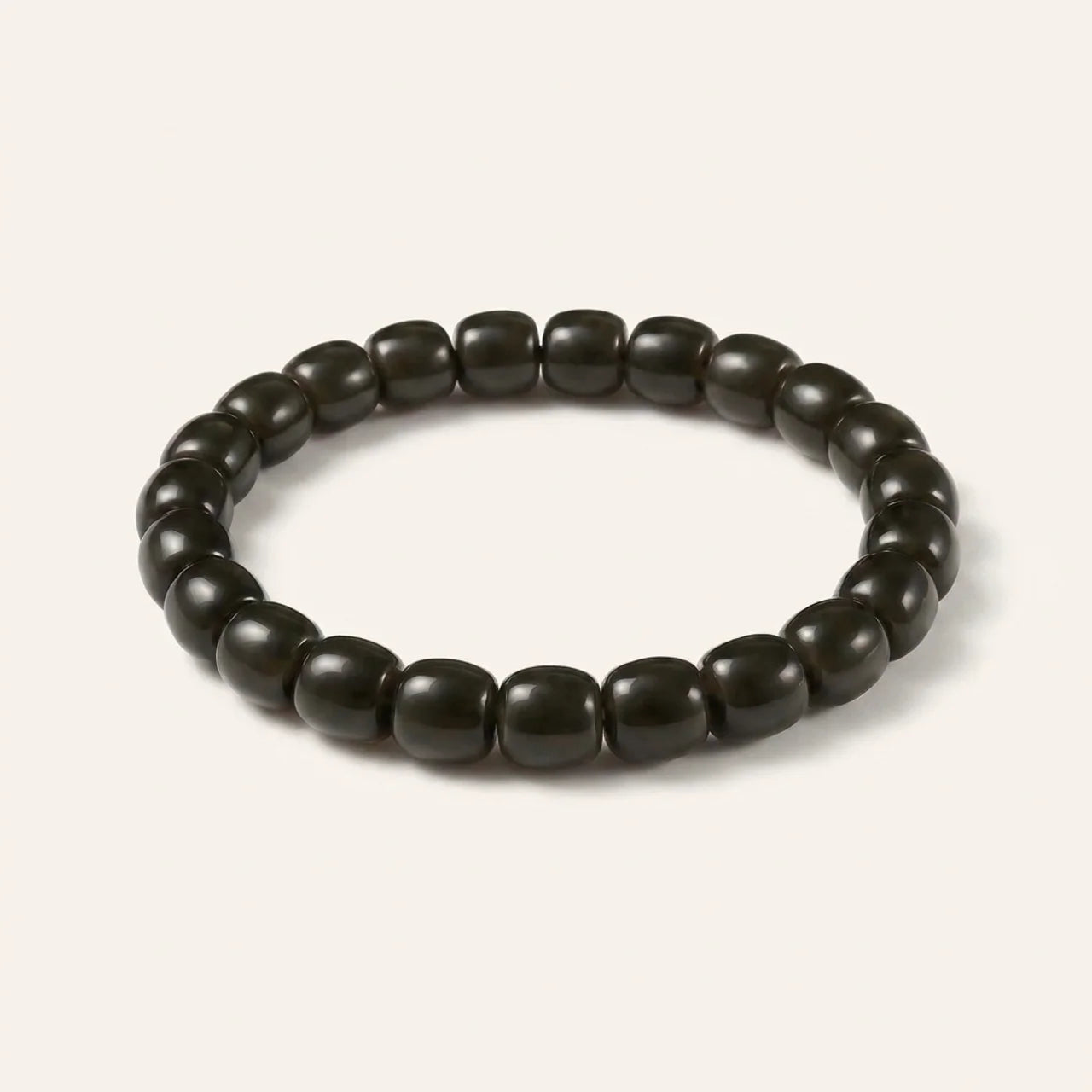 Nephrite Jade Barrel Cut Drum Bracelet