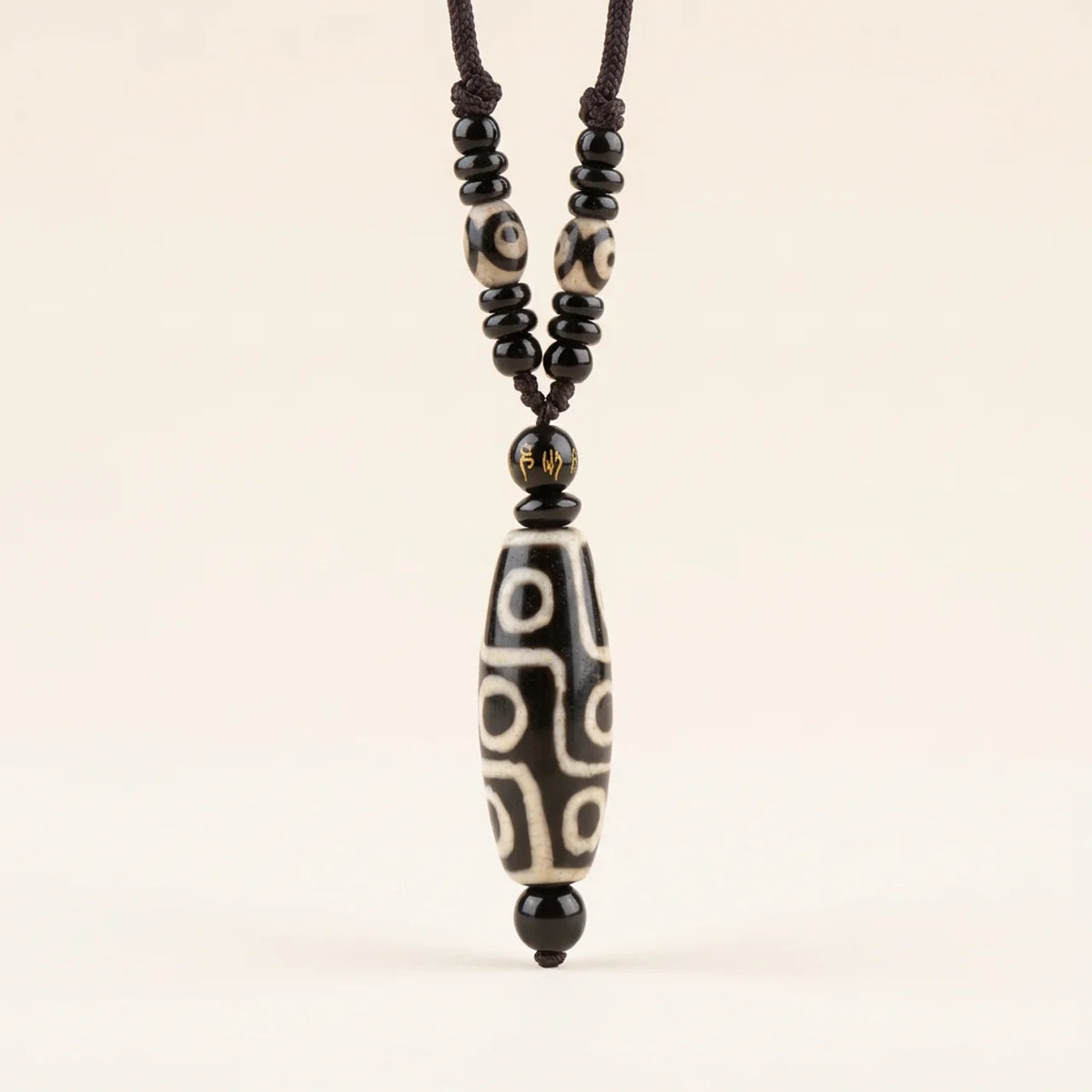 Nine Eye Dzi Bead Protection Pendant Necklace