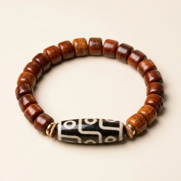 Nine Eye Dzi Bone Bead Protection Bracelet
