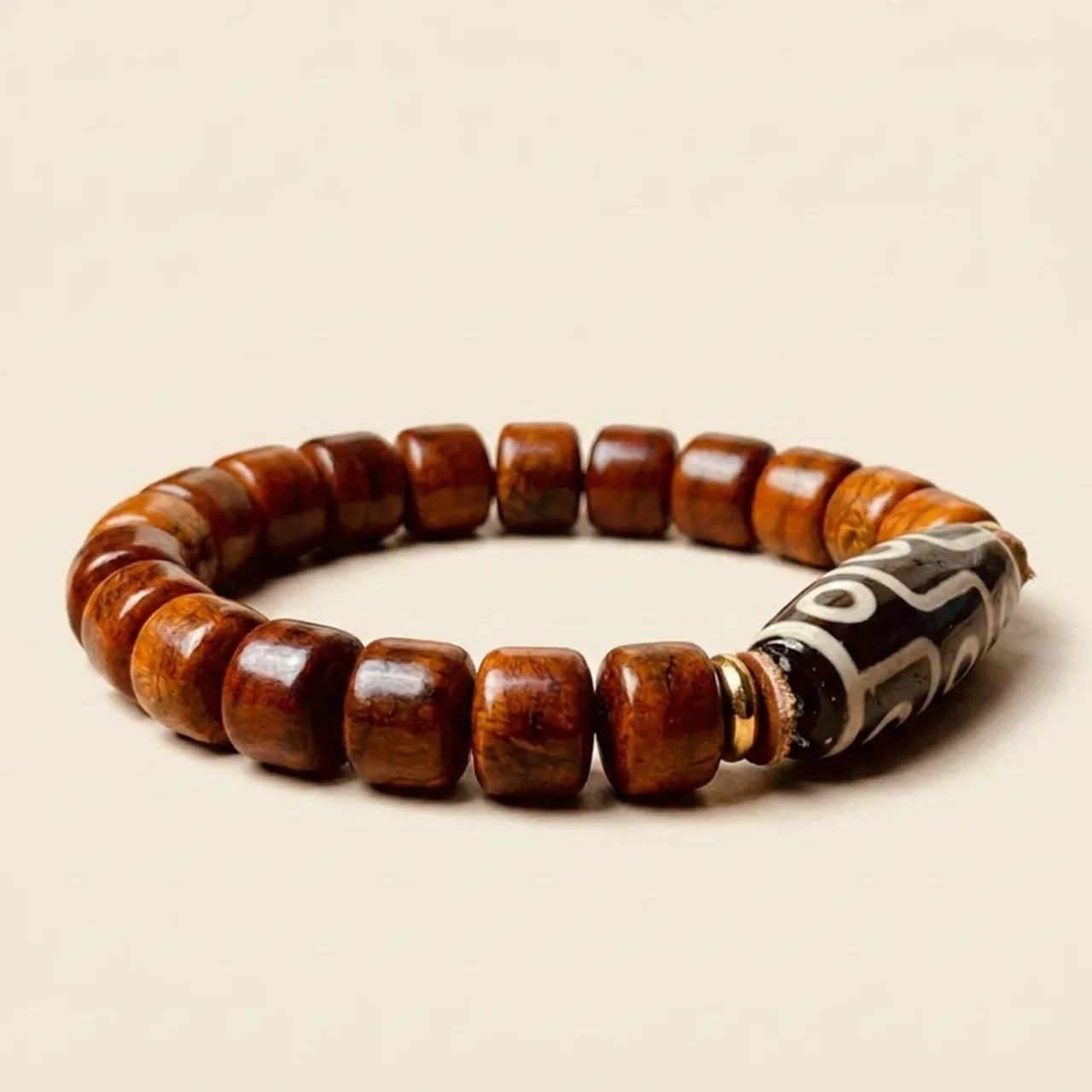 Nine Eye Dzi Bone Bead Protection Bracelet